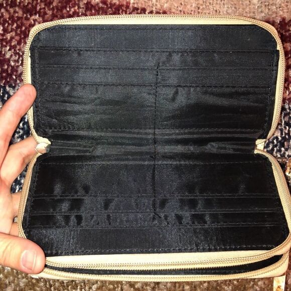 Paris Themed Wristlet Accordion Double Zip Wallet - Picture 7 of 11